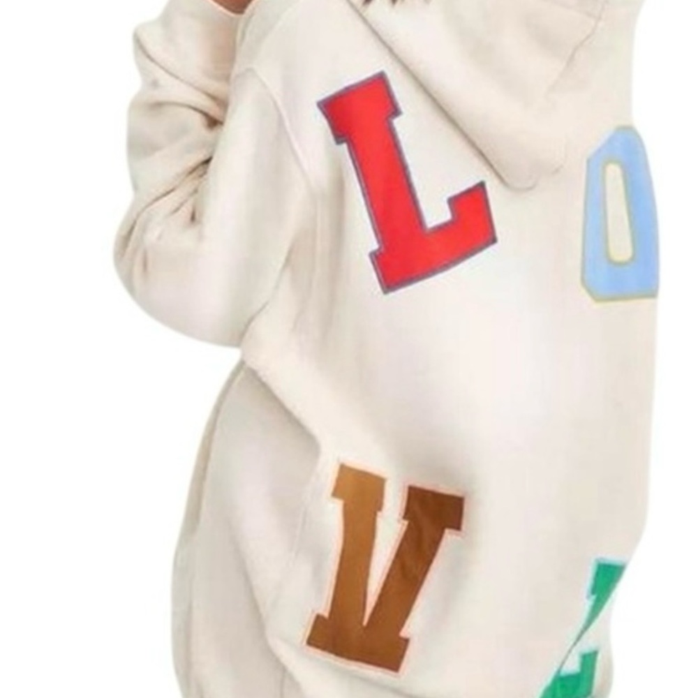 Beige “LOVE” oversized sweatshirt / hoodie